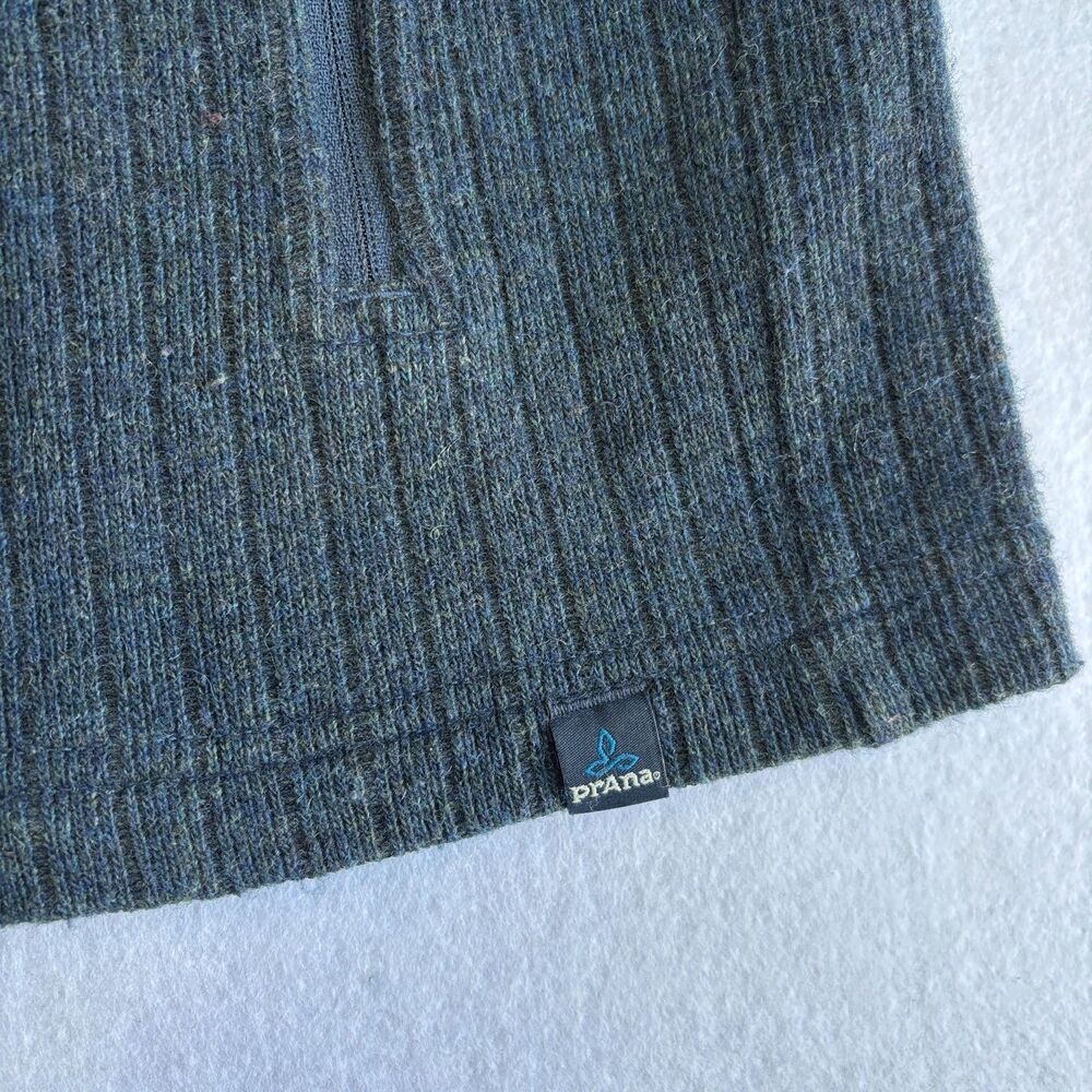 Prana Barclay Wool Blend Full Zip Ribbed Sweater Mens XL Gray - Picture 3 of 8